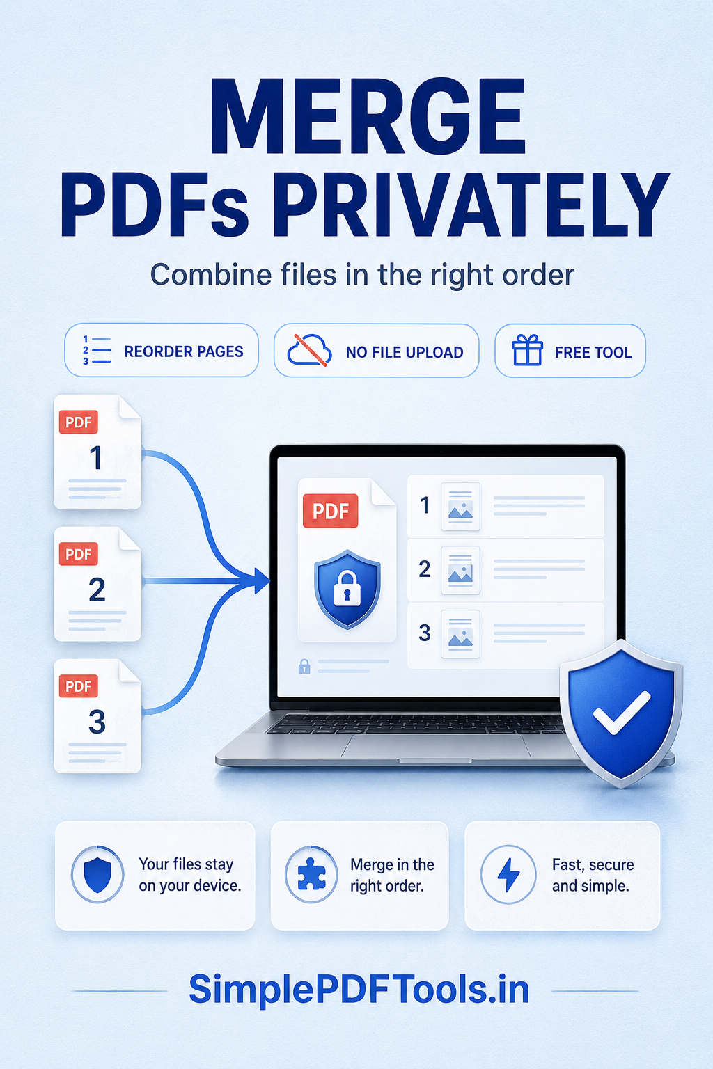 Merge PDF files privately guide illustration