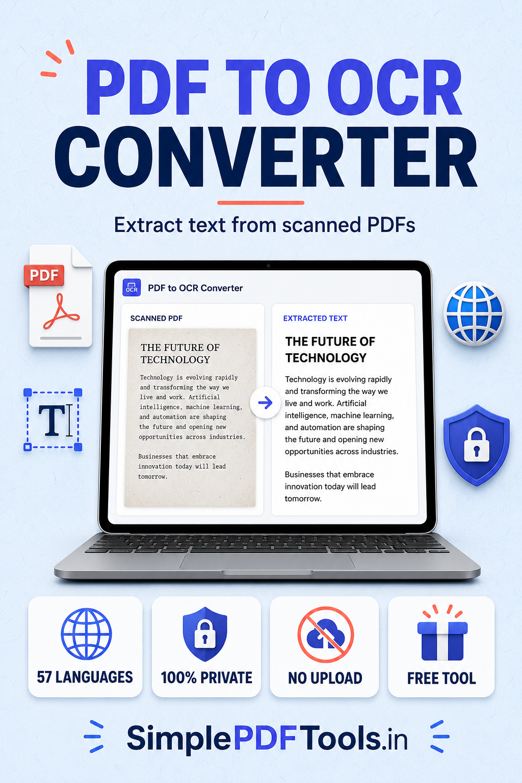 PDF to OCR Converter turns scanned PDFs into text